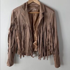 Chic Brown Suede Fringe Jacket